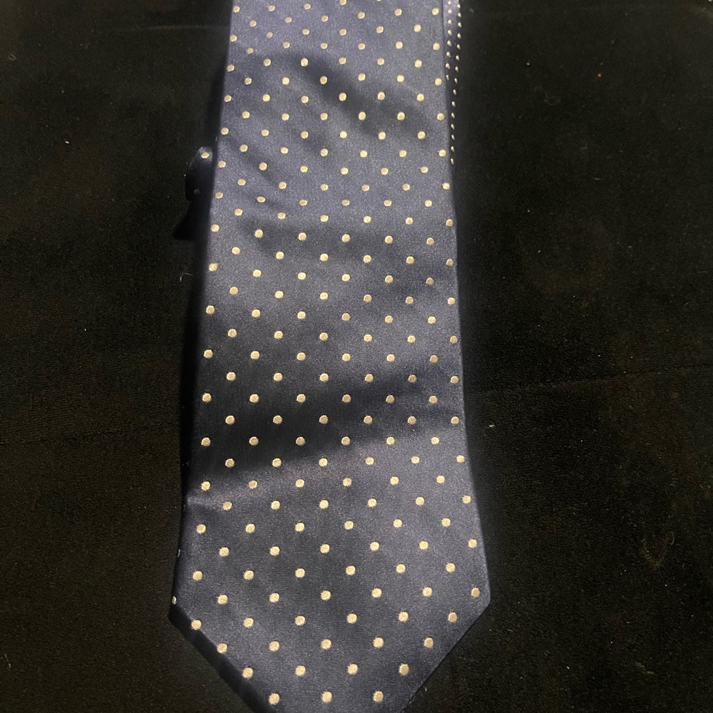 Tommy Hilfiger Dark Blue Tie with White Dots